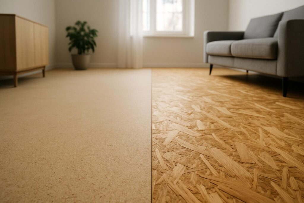 découvrez les différences entre le plancher en aggloméré et en osb pour faire le meilleur choix selon vos besoins et votre budget.