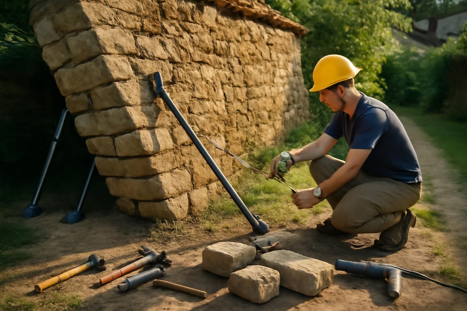 découvrez les méthodes sûres pour consolider un mur en pierre qui penche, en évitant tout risque d'effondrement grâce à des techniques efficaces et adaptées.